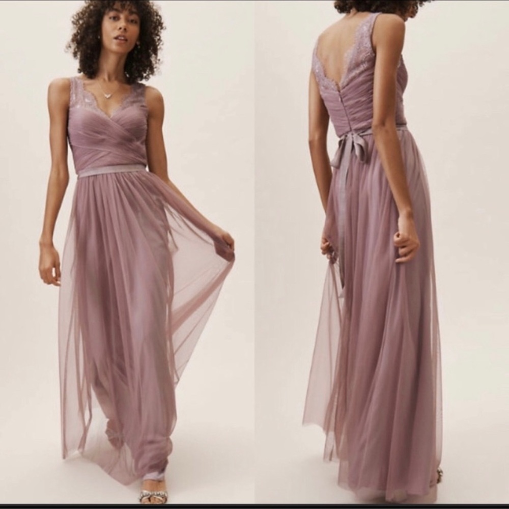 BHLDN Anthropologie Bridesmaid Fleur Dress in Mauve / Dusty Rose